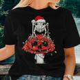 Cottagecore Skeleton Frog Skull Mushroom Goth Christmas Frog Women T-shirt Gifts for Her