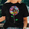 All Countries Flags Sunflower Hispanic Heritage Month Latino Women T-shirt Gifts for Her