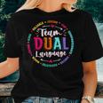 Cute Back To School Squad Team Dual Language Teachers Women T-shirt Gifts for Her