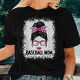 Cute Baseball Mom Messy Bun Baseball Lover Women Women T-shirt Gifts for Her