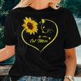 Cute Cat Mom Sunflower Heart Love Cat Lover Women T-shirt Gifts for Her
