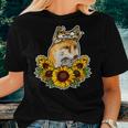 Cute Love Fox Sunflower Decor Fox Women T-shirt Gifts for Her