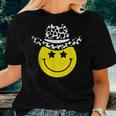 Cute Western Country Cowgirl Hat Star Yellow Smile Face Girl Women T-shirt Gifts for Her