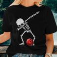 Dabbing Bowling Skeleton Bowler Women T-shirt Gifts for Her