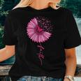 Daisy Faith Flower Pink Ribbon Breast Cancer Awareness Month Women T-shirt Gifts for Her