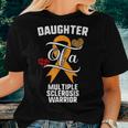 Daughter Multiple Sclerosis Awareness Leopard Buffalo Plaid Women T-shirt Gifts for Her