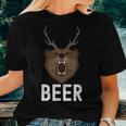 Deer Antlers Bear Hunter Idea Craft Beer Women T-shirt Gifts for Her