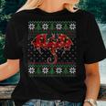 Dragon Red Plaid Ugly Sweater Christmas Lights Dragon Lover Women T-shirt Gifts for Her