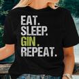 Eat Sleep Gin Repeat Alcohol Lover Christmas Women T-shirt Gifts for Her