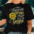 My Favorite Softball Player Calls Me Gaga Sunflower Grandma Women T-shirt Gifts for Her