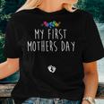 My First Floral Cute Pregnancy Announcement Women T-shirt Gifts for Her