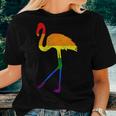 Flamingo Gay Pride Lgbtq Supporter Fans Rainbow Ally Women T-shirt Crewneck Gifts for Her