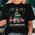 Flamingo Ugly Christmas Sweater Light Pink Xmas Pajama Women T-shirt Gifts for Her
