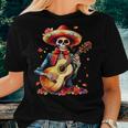Floral Guitar Dia De Los Muertos Cute Mariachi Day Of Dead Women T-shirt Gifts for Her