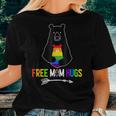 Free Mom Hugs Pride Lgbtq Gay Rainbow Flag Mama Bear Women T-shirt Gifts for Her