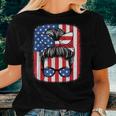 Funny 4Th Of July Patriotic American Flag Usa Women Girls Women Crewneck Short T-shirt Gifts for Her