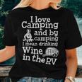 Camping Wine Rv Trailer Camper Vacation Women T-shirt Gifts for Her
