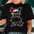 French Bulldog Dog Tree Christmas Lights Xmas Pajama Women T-shirt Gifts for Her
