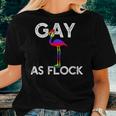 Gay As Flock Af Lgbt Rainbow Flag Pride Flamingo Meme Women T-shirt Gifts for Her
