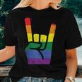Gay Pride Rock Hand Rainbow Flag Lgbtq Rocker Boys Kids Men Women T-shirt Gifts for Her