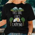 This Girl Loves Camping Rv Teardrop Trailer Camper Caravan Women T-shirt Gifts for Her
