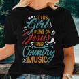 This Girl Runs On Jesus And Country Music Hat Cowgirl Guitar Women T-shirt Casual Daily Basic Unisex Tee Gifts for Her