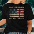 Gods Children Are Not For Sale American Flag Cross Christian Women T-shirt Gifts for Her