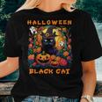 Groovy Black Cat Season Halloween Pumpkin Monster Costume Women T-shirt Gifts for Her