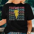 Groovy First Grade Lightning Pencil Retro Teacher Women T-shirt Gifts for Her