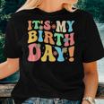 Groovy Hippie My Birthday Mom Grandma Women Girls Daughter Women T-shirt Casual Daily Basic Unisex Tee Gifts for Her