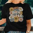 Groovy Picu Nurse Pediatric Intensive Care Unit Women T-shirt Gifts for Her