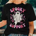 Groovy Spooky Support Squad Breast Cancer Ghost Halloween Women T-shirt Gifts for Her