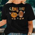 Groovy Thanksgiving Game Day Pumpkin Football Halloween Fall Halloween Women T-shirt Gifts for Her