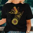 Hairstylist Sunflower Hippie Hair Salon Women T-shirt Gifts for Her