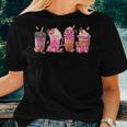 Halloween Coffee Pumpkin Latte Spice Breast Cancer Awareness Women T-shirt Gifts for Her