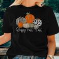 Happy Fall Y'all Pumpkin Leopard Cute Autumn Women T-shirt Gifts for Her