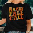 Happy Fall Yall Squad Groovy Fall Autumn And Halloween Halloween Women T-shirt Gifts for Her