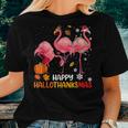 Happy Hallothanksmas Flamingo Halloween Thanksgiving Women T-shirt Gifts for Her