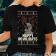 Happy Howlidays Ugly Christmas Sweater Frenchie Dog Meme Women T-shirt Gifts for Her