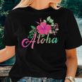 Hawaiian Aloha Flower Hawaii Beach Vacation Lovers Women T-shirt Gifts for Her