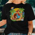 Hawaiian Turkey On Beach Thanksgiving Flowers Lover Family Women T-shirt Gifts for Her