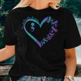 Heart Dragonfly Purple And Teal Suicide Prevention Awareness Women T-shirt Gifts for Her
