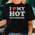 I Heart My Hot Boyfriend Love Bf Couple Girlfriend Women Women T-shirt Gifts for Her