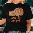 Hello Pumpkin Fall Halloween Graphic Happy Halloween Women T-shirt Gifts for Her