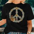 Hippie Floral Groovy Peace 70S Flower Vintage Peace Sign Women T-shirt Gifts for Her