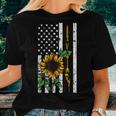 Hunting Gun Bow American Flag Sunflower Cool Hunter Women T-shirt Gifts for Her