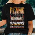 Husband Firefighter American Flag Fire Fighting Wife Pride Women T-shirt Gifts for Her