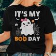 Its My Boo Day Halloween Birthday Ghost Pink Bow Girls Women T-shirt Gifts for Her