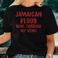 Jamaican Blood Runs Through My Veins Novelty Sarcastic Word Women T-shirt Gifts for Her