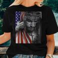 Jesus 4Th Of July American Flag Christian Faith Christ Lover Women T-shirt Gifts for Her